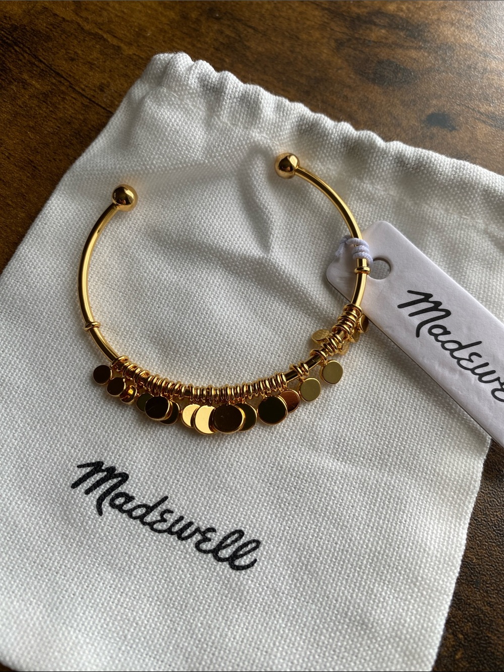 NWT MADEWELL Coin Cluster Wire Cuff Bracelet - Picture 3 of 6